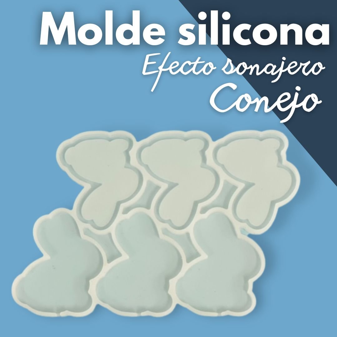 Molde de silicona efecto sonajero conejo