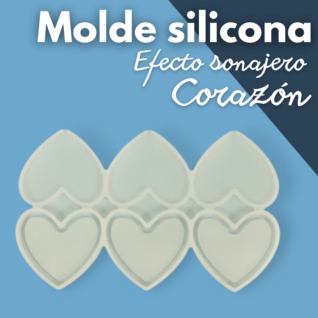 Molde silicona efecto sonajero corazón