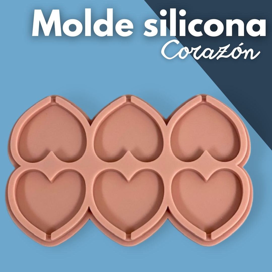 Molde silicona piruletas corazón