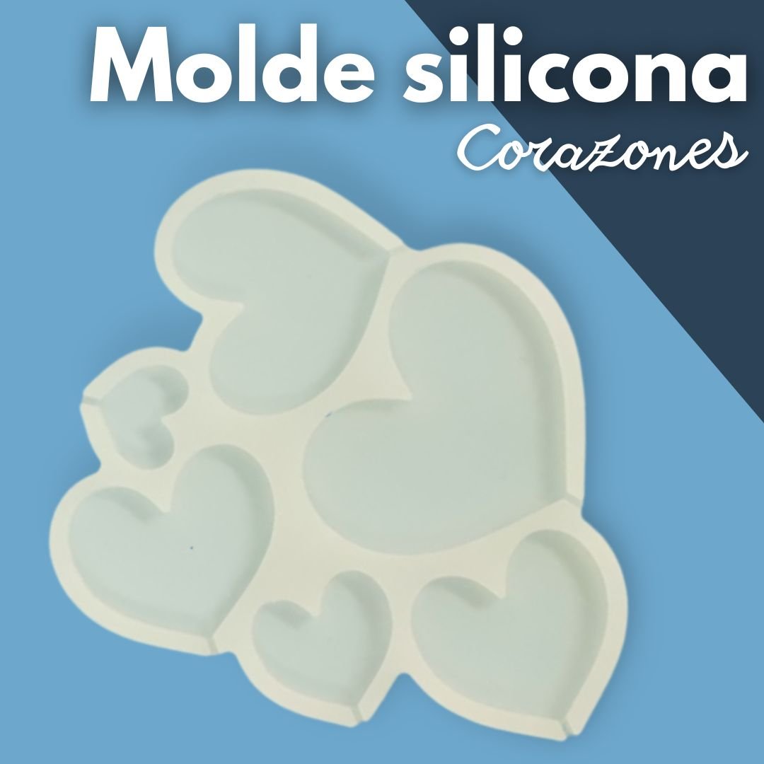 Molde silicona piruletas corazones