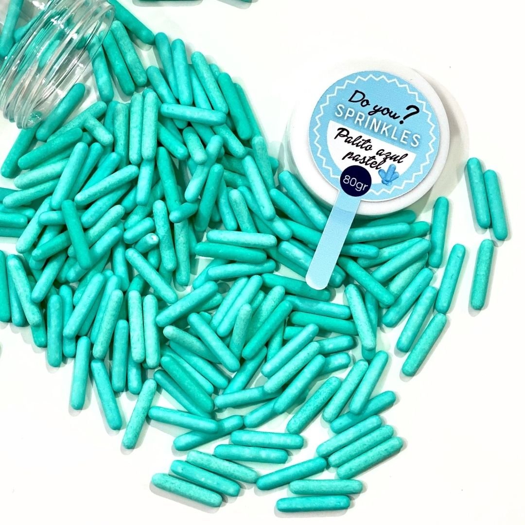 Palitos de azúcar azul pastel