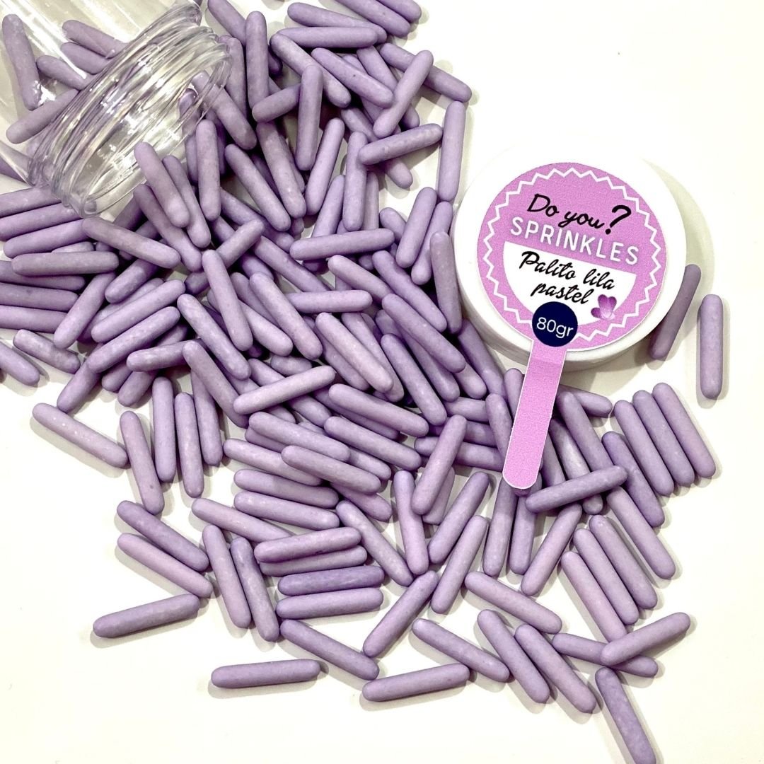Palitos de azúcar lila pastel