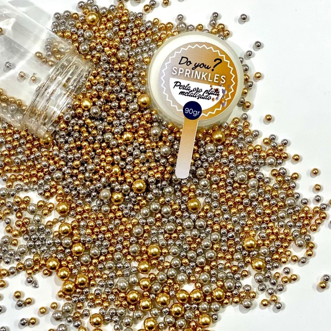 Perla oro plata metalizado mix