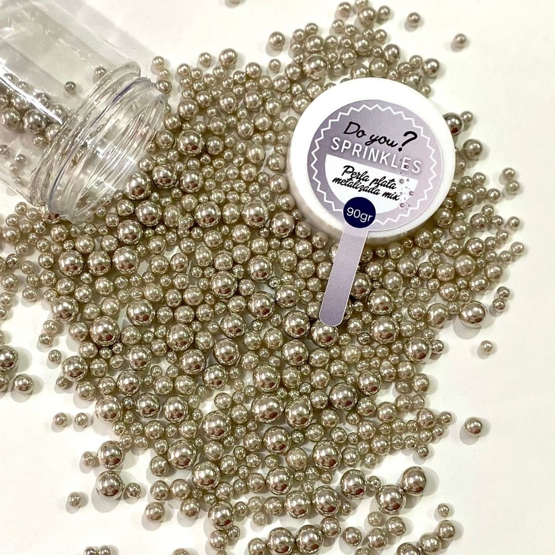 Perla plata metalizada mix
