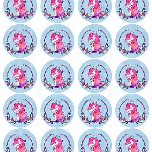 Impresiones unicornio fondo azul