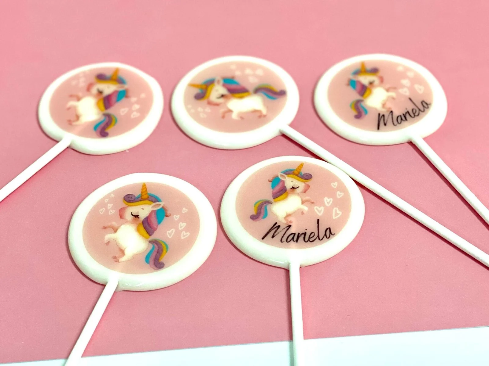 Piruletas personalizadas unicornio vintage